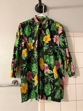 Ralph Lauren Tropical Floral Button-Up Coverup